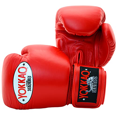 YOKKAO Matrix Muay Thai Boxing Gloves | Premium Leather Training and Sparring Gloves for Men and Women | Winning Boxing Gloves | Punching Gloves - color: Red, size: 8oz