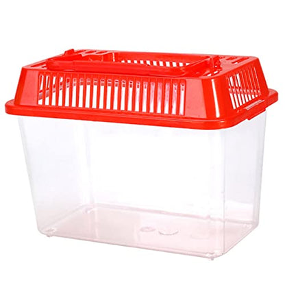 Portable Fish Tank for Travel Mini Plastic Fish Carrier Handle for Turtle Gold Fish