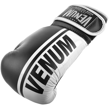 Venum Shield Pro Boxing Gloves - color: Black/White, size: 8oz, style: Hook and Loop