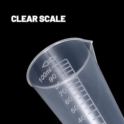 1PC 100ML Tapered Measuring Cups Transparent Plastic Measurement Cup for Kitchen Laboratory 12.5 * 5cm
