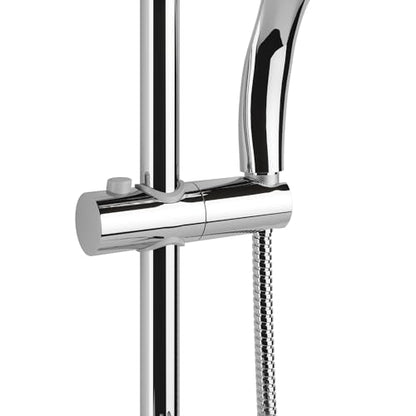 PULSE ShowerSpas Kauai III Polished Chrome Rain Shower Head with Handheld Spray - 2.5 GPM, 8" Showerhead, 5-Function HandShower, Adjustable Slide Bar - Shower Heads with Handheld Spray Combo - size: 2.5 Gallon Per Minute, style: Polished Chrome