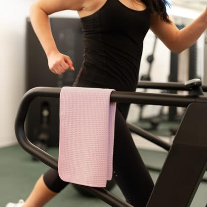 S&T INC. Microfiber Gym Towels, 6 Pack, 16" x 27" - color: Pink