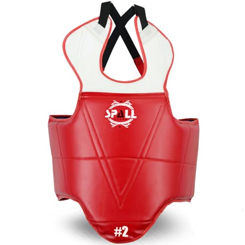Body Protector Reversible, Kickboxing MMA Muay Thai Chest Guard, Sparring Training, Martial Arts Upper Belly Pad - size: 2, style: RD/BL