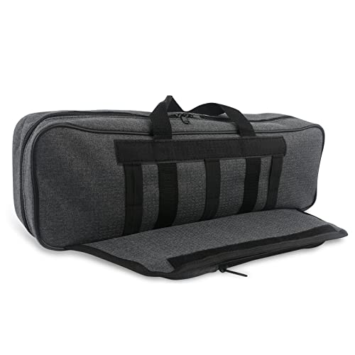 Hikary 43CM/17Inch Fishing Rod Case - Portable Folding Fishing Pole Tackle Storage Bag (gray)