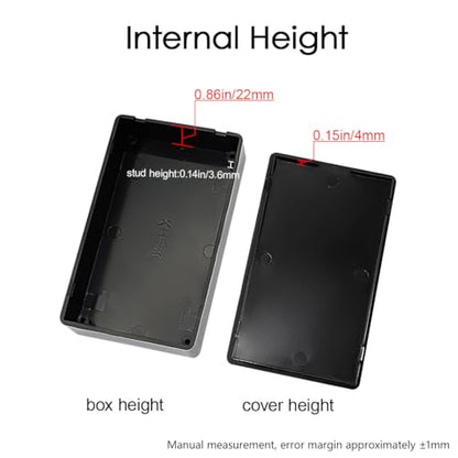 5Pcs ABS Plastic Electrical Project Case Power Junction Box, Project Box Black 3.9 x 2.4 x 1.0 inch (100 x 60 x 25 mm) - size: 3.9" x 2.4" x 1.0"(5pc)