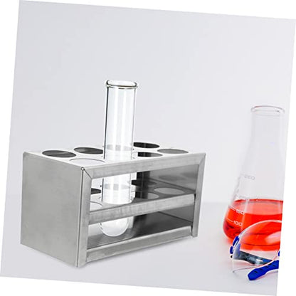 PRETYZOOM 1pc Stainless Steel Test Tube Rack Practical Organizer for Laboratory Classroom and Home Use Lightweight Holder for Test Tubes Lipsticks
