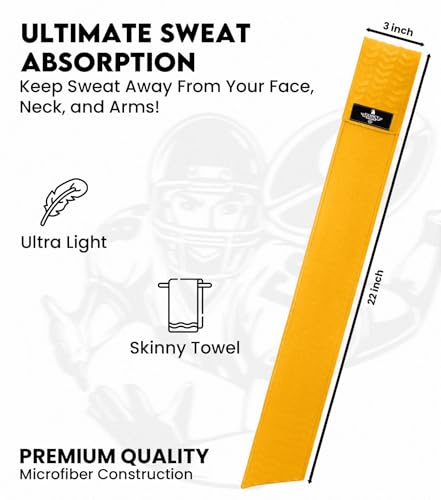 Exxact Sports Streamer Football Towel with Hook & Loop (Gold) - color: Gold