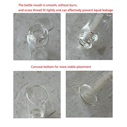 4ml Clear Glass Vials with Screw Caps and Plastic Stoppers, 1 Dram Small Liquid Sample Vial, Leak-Proof Vial, 12PCS