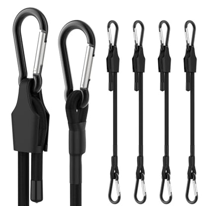 SDTC Tech 12 Inch Adjustable Bungee Cords with Carabiner Hooks - size: 12 inch-4 pack