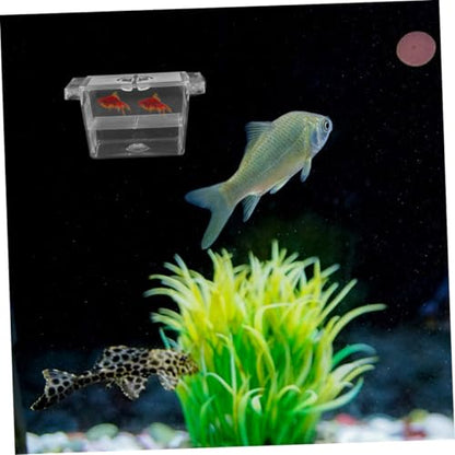 Toyvian 4PCS Double-Layer Self-Floating Betta Fish Breeding Box Incubator for Fish Fry Easy Observation Space-Saving Isolation Tank