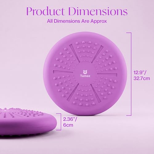 Tumaz Wobble Cushion Wiggle Seat Core Balance Disc with Pump - color: 09. Light Purple