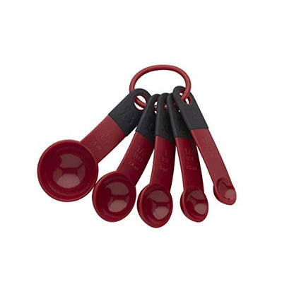 KitchenAid KE057OHERA Classic Measuring Spoons, set of 5, Red - color: Red