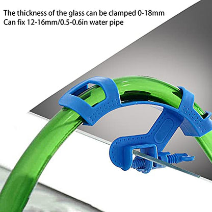 GLOGLOW Hose Holder, Aquarium Water Pipe Tube Clamp Aquarium Mounting Clip Water Tube Pipe Clamp Holder Fish Tank Mounting Clips for Cleaning Water Changing