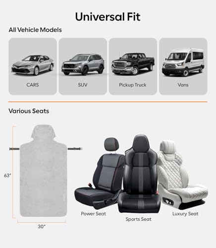 Wigoo Car Seat Cover Towel, Waterproof, for Use After Gym, Gray, 2 Pack - color: Gray, size: 2 Pack