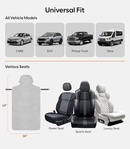 Wigoo Car Seat Cover Towel, Waterproof, for Use After Gym, Gray, 1 Pack - color: Gray, size: 1 Pack