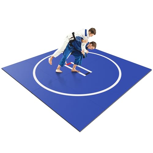 3M X 3M Jiu Jitsu Wrestle Mats Wear Resist Gymnastics Training Mat Anti-Slip Multi-Functional Training Blankets for Grappling Martial Art Boxing Judo