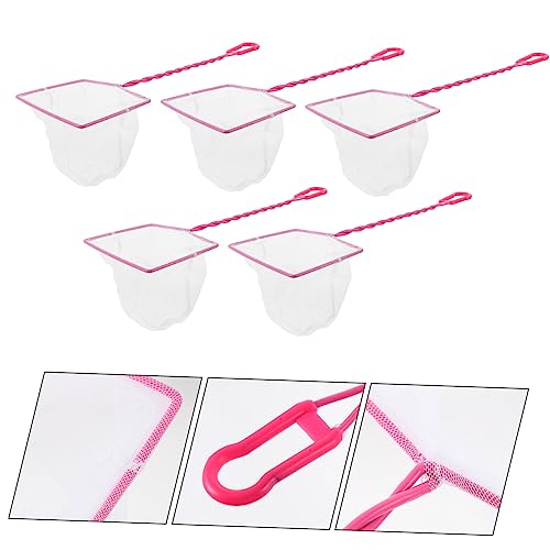 5pcs Portable Fishing Net Convenient Fish Catching Tool for Aquarium Small Fine Mesh Design for Gentle Handling of Fish Tank Supplies