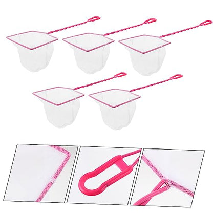 5pcs Portable Fishing Net Convenient Fish Catching Tool for Aquarium Small Fine Mesh Design for Gentle Handling of Fish Tank Supplies