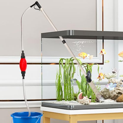 Small Gravel Vacuum for Aquarium, Multifunctional Fish Tank Cleaner, Aquarium Gravel Cleaning Kit for Water Changing, Sand Cleaning