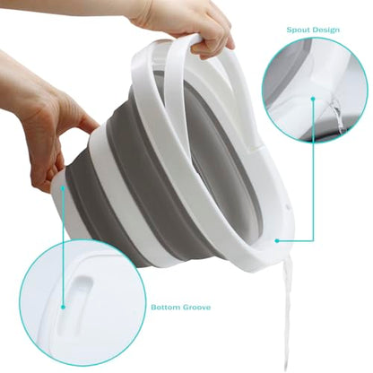 CHILDLION Collapsible Bucket 5L, Foldable Mop Bucket Car Wash Buckets with Handle for Cleaning Supplies, Portable Sink Wash Basin Storage Bin Ice Tub for Fishing Beach Outdoor Camping Kitchen (Square)