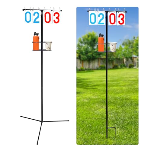 SCOTTCHEN Cornhole Score Keeper with Drink Holder, Cornhole Scoreboard, Outdoor Score Keeper for Yard Games,with Replaceable Bottom Bracket-1 Pack - style: 1 Pack
