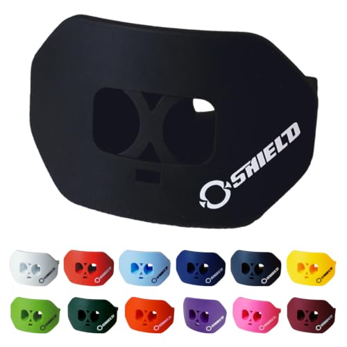 O Shield Core Football Mouth Guard, Detachable Strap - color: Black