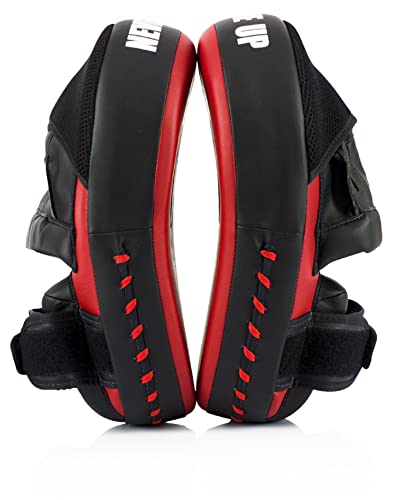 Fairtex FMV13 Maximized Focus Mitts, Muay Thai Kickboxing MMA Punching Pads - color: Red/Black