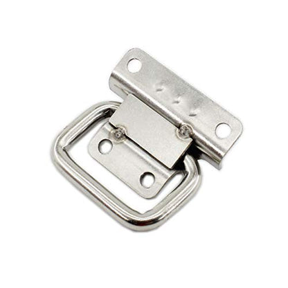 4 Pack Stainless Steel Wardrobe Handle, Foldable Boat Hatch Latch Cabinet Lifting Ring Pull Handle,Cabinet Pull Handle Accessories,Toolbox Door Chest Handle Small - size: Small