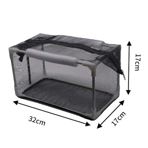 Aquarium Separation Net Breeding Box Nylon Mesh with Zipper for Fish Spawn Hatchery Lightweight, 32x17x17cm