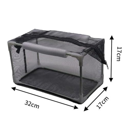 Aquarium Separation Net Breeding Box Nylon Mesh with Zipper for Fish Spawn Hatchery Lightweight, 32x17x17cm