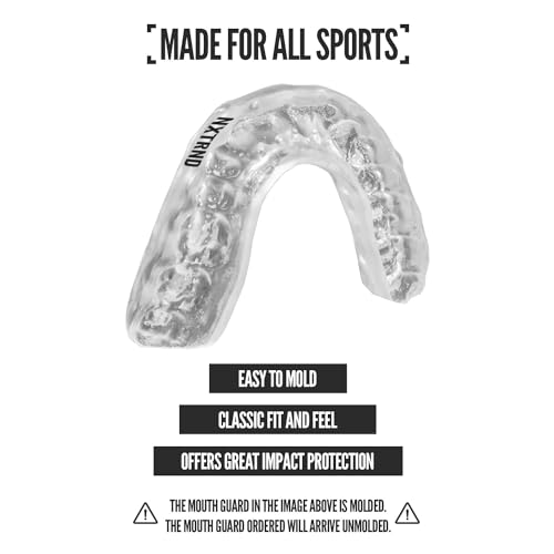2 Pack Nxtrnd Classic Mouthguard, Custom Fit Sports Mouthpiece for Football, Boxing, MMA, Basketball, Hockey, Lacrosse, Youth & Adult (Transparent) - color: Transparent
