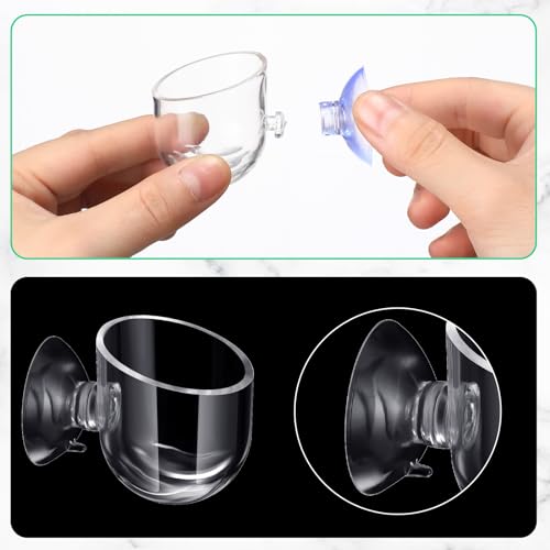 30 Pack Aquatic Plant Cups with Hole Acrylic Aquatic Plant Pot with Suction Cups Transparent Suction Cup Planter Fish Tank Plant Holder for Aquarium Aquascape Decoration, 2 Styles