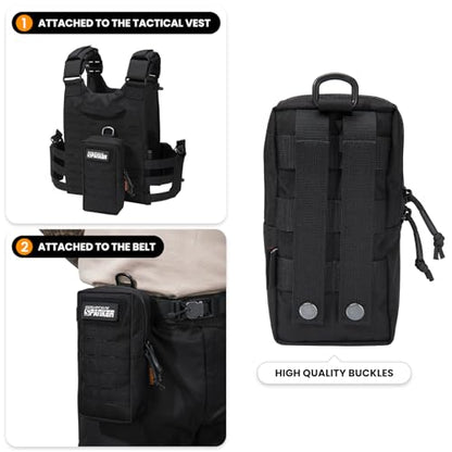 EXCELLENT ELITE SPANKER Tactical MOLLE Pouch EDC Utility Pouches Gadget Organizer Phone Holder Waist Bag Tool Pouch - color: Black