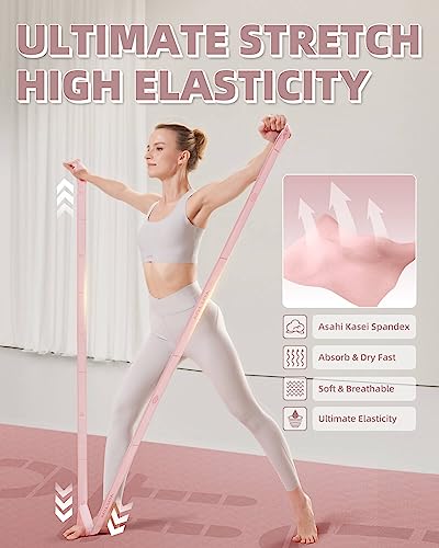 YOTTOY Yoga Strap and Resistance Bands-Exercise Elastic Bands for Working Out Women with 10 Loops-Perfect for Stretching and Physical Therapy - color: pink