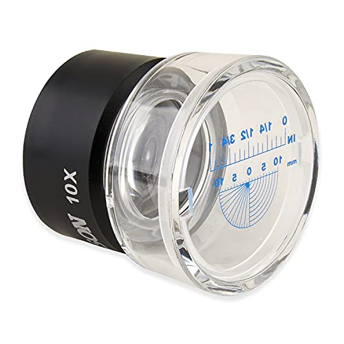 Carson LumiLoupe 10x Power Pre-Focused Stand Magnifier With Dual Lens and Snap-On Reticle (LL-20)