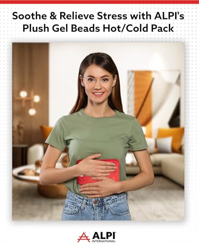 Alpi Rectangle Plush Gel Bead Ice Pack, Muscle Aches & Relaxation - color: Red, size: Rectangle 2 Pack