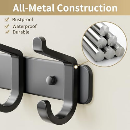 Coat Rack Wall Mount Heavy Duty, Wall Coat Hanger with Hooks, Black 1 Pack - color: Black, size: 1 Pack