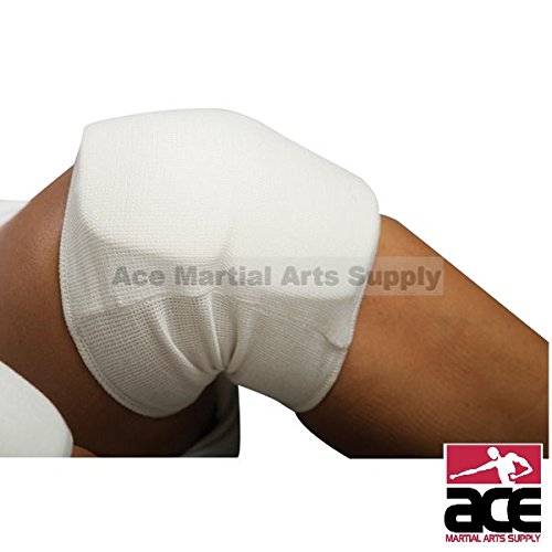 Ace Martial Arts Supply White Cloth Knee Pad - Large