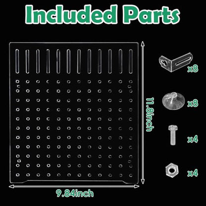 Fish Tank Divider, Size: 30 x 25 cm/11.81 x 9.84 in, Acrylic Aquarium Divider with 8 PCS Suction Cups, Transparent Fish Tank Separator for Betta Fish