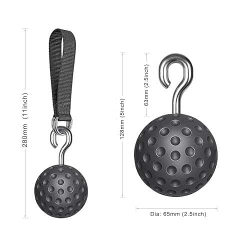 SELEWARE Pull Up Ball, Climbing Grip Attachment for Strength Training | Non-Slip Design Improves Grip Strength, Targets Forearms and Hands, Fits Chin Ups, Kettlebells and Resistance Workouts - color: Open Black Ball