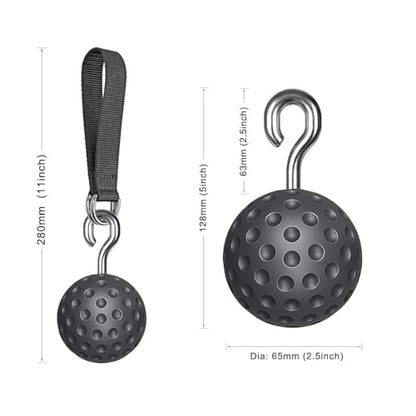 SELEWARE Pull Up Ball, Climbing Grip Attachment for Strength Training | Non-Slip Design Improves Grip Strength, Targets Forearms and Hands, Fits Chin Ups, Kettlebells and Resistance Workouts - color: Open Black Ball
