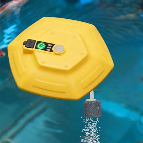 Portable Floating Aerator – Rechargeable Oxygen Pump with IPX7 Waterproof, Electric Air Pump for Live Bait Buckets & Fish Tanks (5-30 Gallons), Quiet Operation
