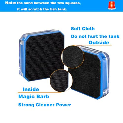 Aquarium Small Super Magentic Cleaner(The Heart of The Ocean) Fish Tank Algae Scraper Fish Bowl Magnet Brush for Glass Tank No Floating