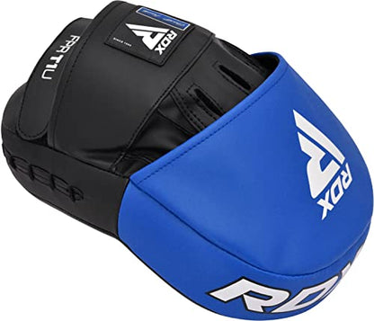 RDX Boxing Pads Focus Mitts, Maya Hide Leather Curved Hook and Jab Target Hand Pads, Great for MMA, Kickboxing, Martial Arts, Muay Thai, Karate Training, Padded Punching, Coaching Strike Shield - color: Blue