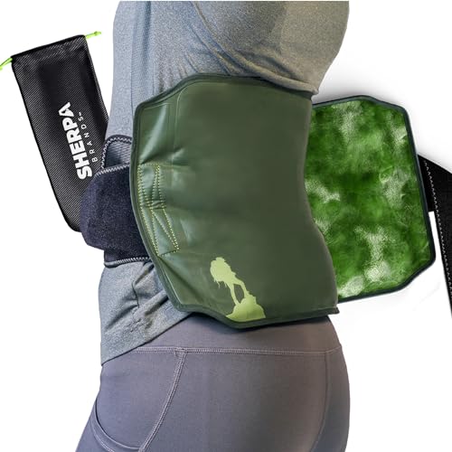 Large Gel Ice Pack Wrap with Straps, Stretchable 12" x 15" | Hot and cold gel ice pack for pain relief, tennis elbow, ankle, foot & hand, with straps hold pack securely in place, green - size: Large, style: Green