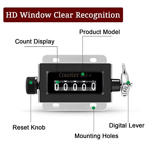 2 Pack Mechanical Counter,0-99999 5 Digit Manual Tally and 0-999999 6 Digit Manual Counter Kit,Resettable Pull Counter,Manual Stroke Clicker Counter,Count Accurately