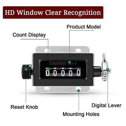 2 Pack Mechanical Counter,0-99999 5 Digit Manual Tally and 0-999999 6 Digit Manual Counter Kit,Resettable Pull Counter,Manual Stroke Clicker Counter,Count Accurately