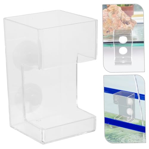OUNONA Fish Tank Feeder Tube with Suction Cup Sinking Feeding Tool Large Geometric Fish Feeding Dish for Aquarium Shrimp Bowls Home and Office Use