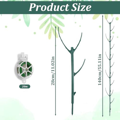 5Pcs Garden Plant Support Stakes for Indoor Outdoor Plants, Stackable Monstera Plant Support Stakes, ClimbingPlant Supports StructuresPlant Holder Stick Moss Pole for Tall Potted Plants