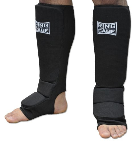 Pro Slip-on Cloth shin Instep for Muay Thai, MMA, Kickboxing, Stand up - size: Small (Adult)